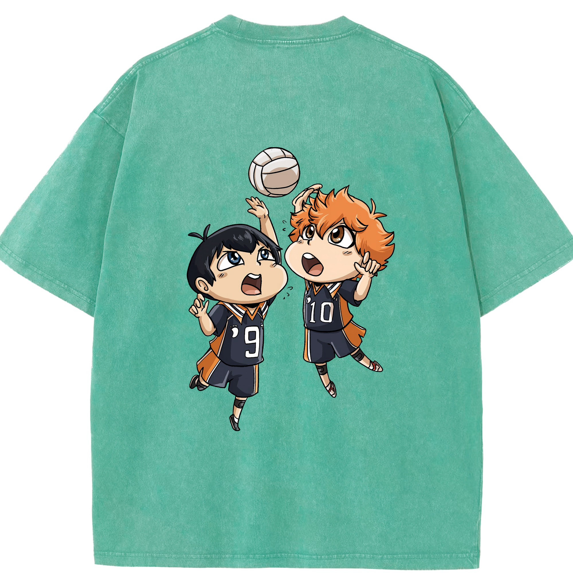 （画像用） ハイキュー!! Haikyu!! 綿100% ヴィンテージ風 半袖Tシャツ（背面プリント）